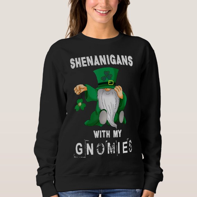 Camiseta Shenanigans Com Meu Gnomo De Dia de São Patrício (Frente)