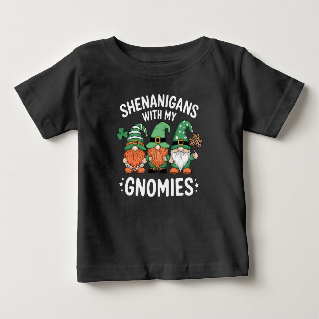 Camiseta Shenanigans Com O Meu Dia de São Patrício De Gnomo (Frente)