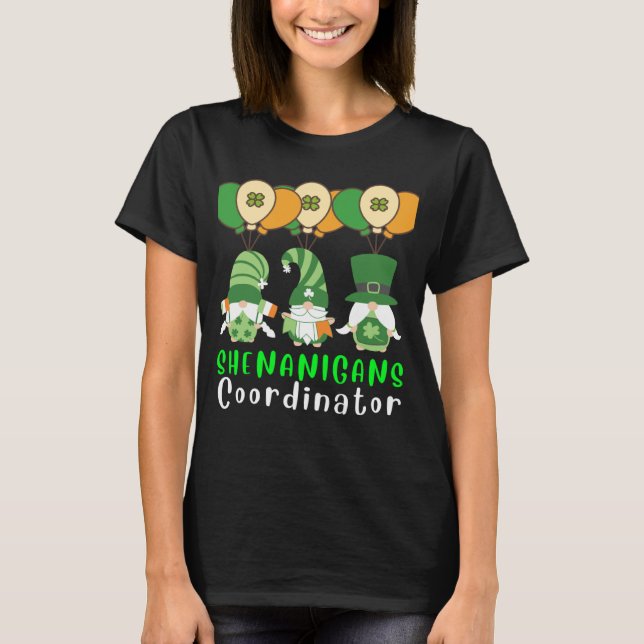Camiseta Shenanigans Coordinator Leprechaun Unicorn Dabbing (Frente)