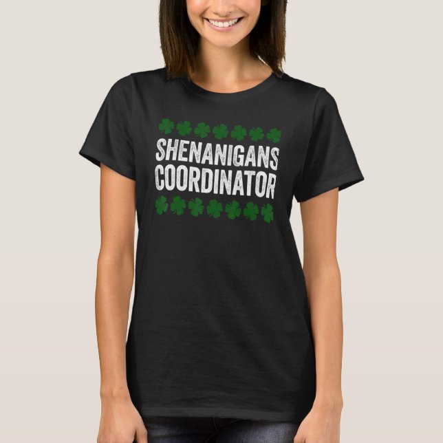 Camiseta Shenanigans Coordinator Shamrock Leprechaun St Pat (Frente)