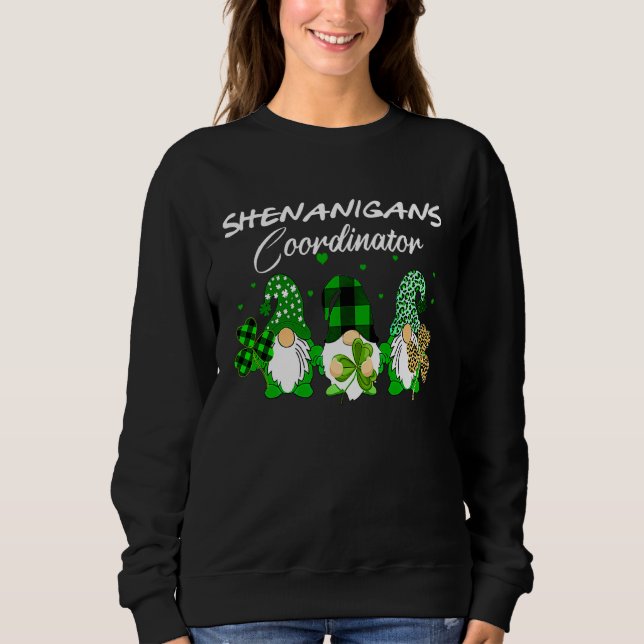 Camiseta Shenanigans Coordinator St Patricks Day Gnomes Gre (Frente)