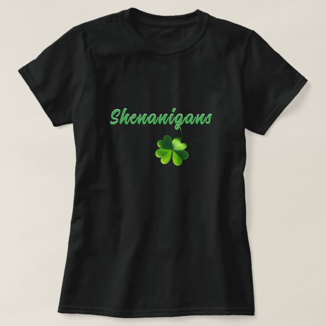 Camiseta Shenanigans e Trevo de Quatro Folhas (Frente do Design)