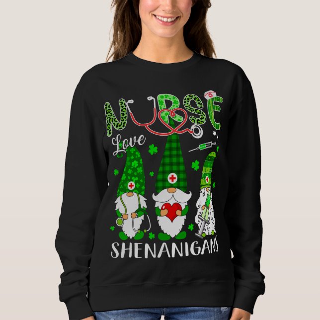 Camiseta Shenanigans Funny Love Gnomes Nurse St Patricks Da (Frente)