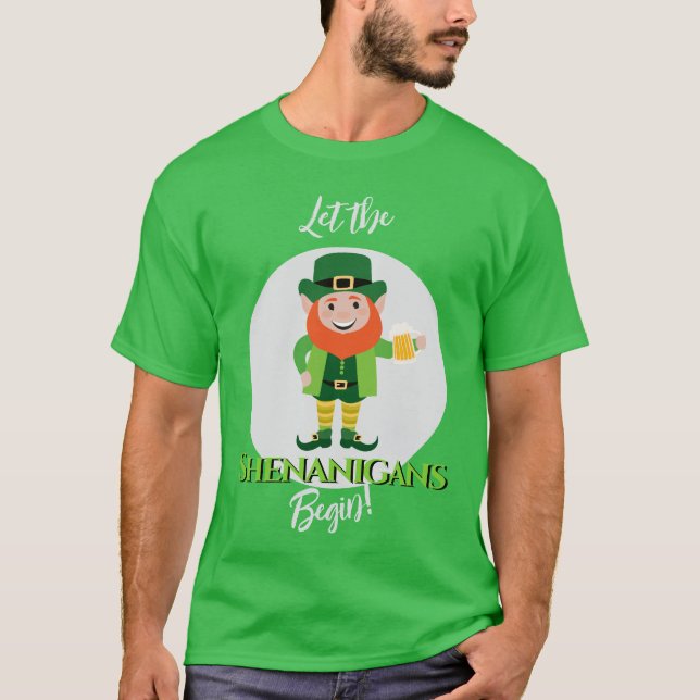 Camiseta Shenanigans Leprechaun Rua Dia de Patrick (Frente)