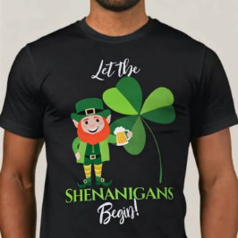 Camiseta Shenanigans Leprechaun Shamrock Rua dia de Patrick