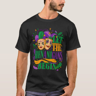 Camiseta Shenanigans & Máscaras: Uma Celebração Mardi Gras