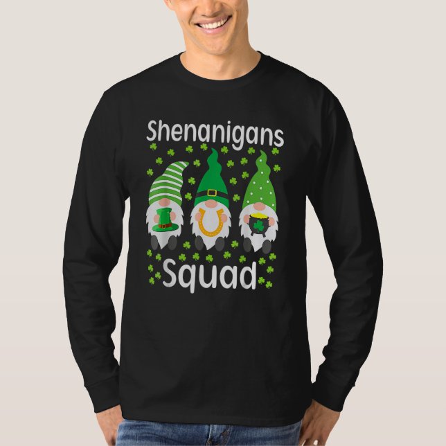 Camiseta Shenanigans Squad Gnomes Shamrock Happy St Patrick (Frente)