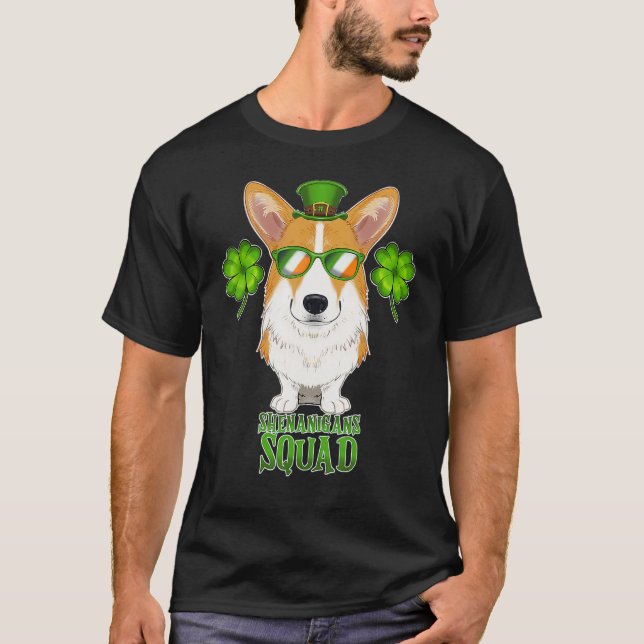 Camiseta Shenanigans Squad I St Patricks Day Welsh Corgi (Frente)