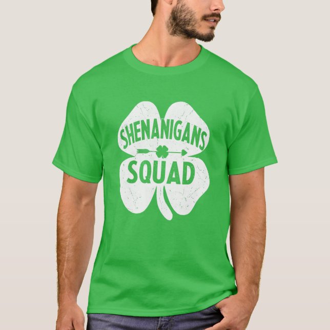 Camiseta Shenanigans Squad Irish Engraçado Saint Patricks D (Frente)
