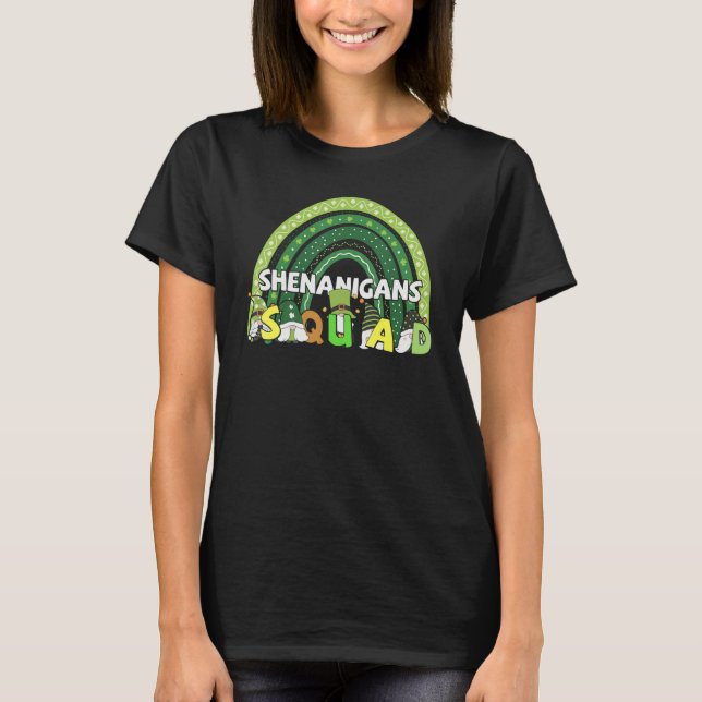 Camiseta Shenanigans squad irish gnomes rainbow st patrick' (Frente)