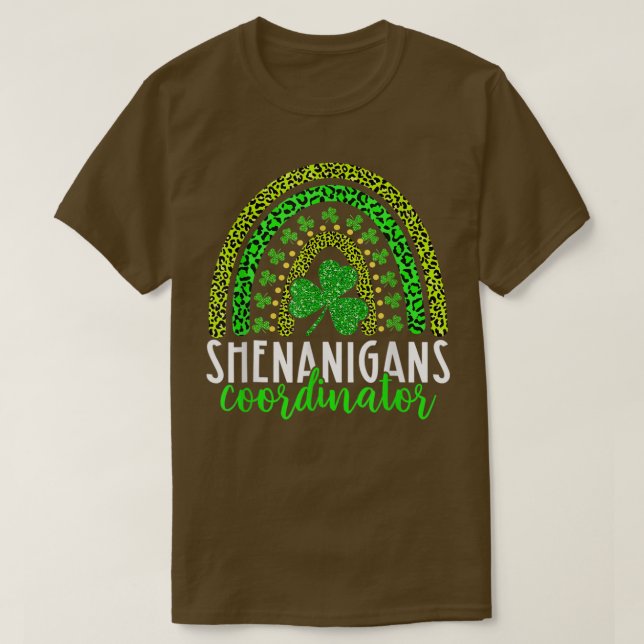Camiseta Shenanigans Squad Irish Leopard Rainbow Rua Patric (Frente do Design)