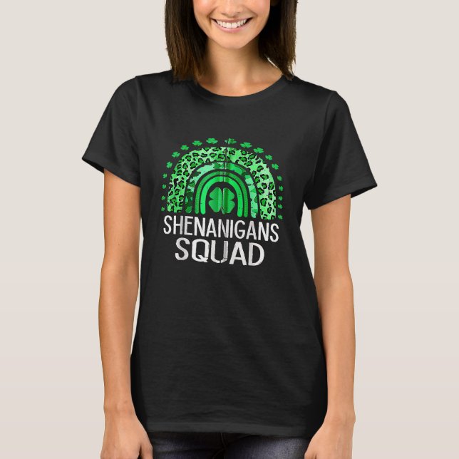 Camiseta Shenanigans Squad Irish Retro Shamrock St Patrick' (Frente)