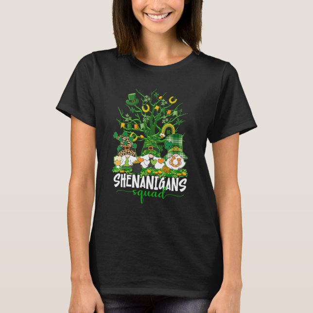 Camiseta Shenanigans Squad St Patricks Day Gnomes Green Tre (Frente)