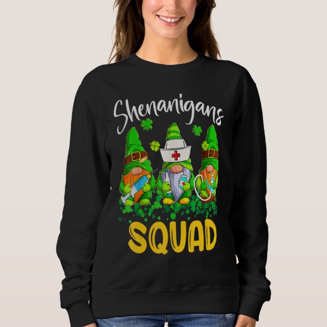 Camiseta Shenanigans Squad St Patricks Day Gnomes Nurse Ste (Frente)