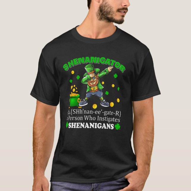 Camiseta Shenanigator Definição Dabbing Leprechaun Happy S (Frente)