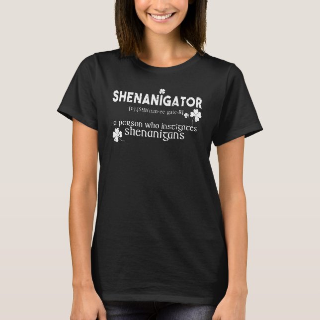 Camiseta Shenanigator Rua Irlandesa Patrick Day Shenanigans (Frente)