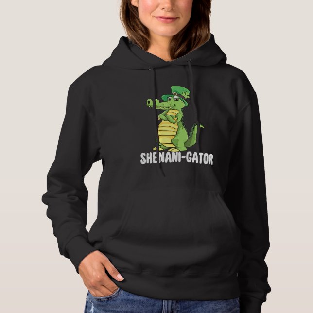 Camiseta Shenanigator Saint Patrick Day Irish Alligator Ela (Frente)