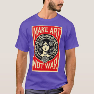 Camiseta shepard fairey faz arte não guerra