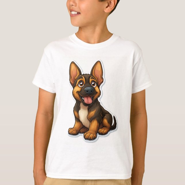 Camiseta Shepard Puppy alemão (Frente)
