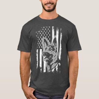 Camiseta Shepherd American Flag Patriotic Dog Gift