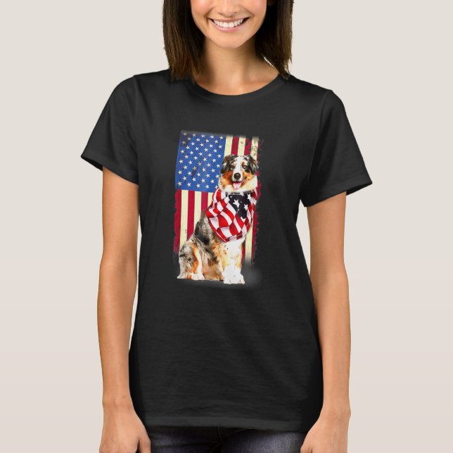 Camiseta Shepherd American Flag Usa Patriotic Do (Frente)