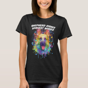 Camiseta Shepherd Kisses Harvest Deseja German shepherd Ani