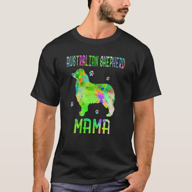 Camiseta Shepherd Mama Colorful Dog Mãe (Frente)