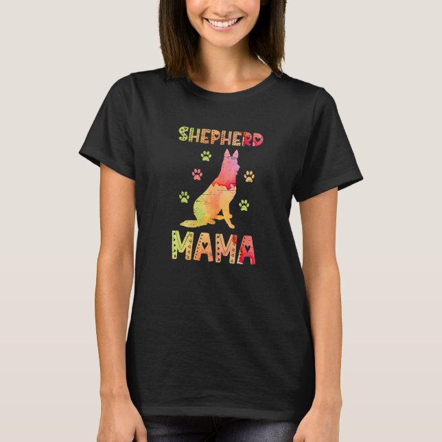 Camiseta Shepherd Mama Paw Lovers Puppies Dog Owners French (Frente)