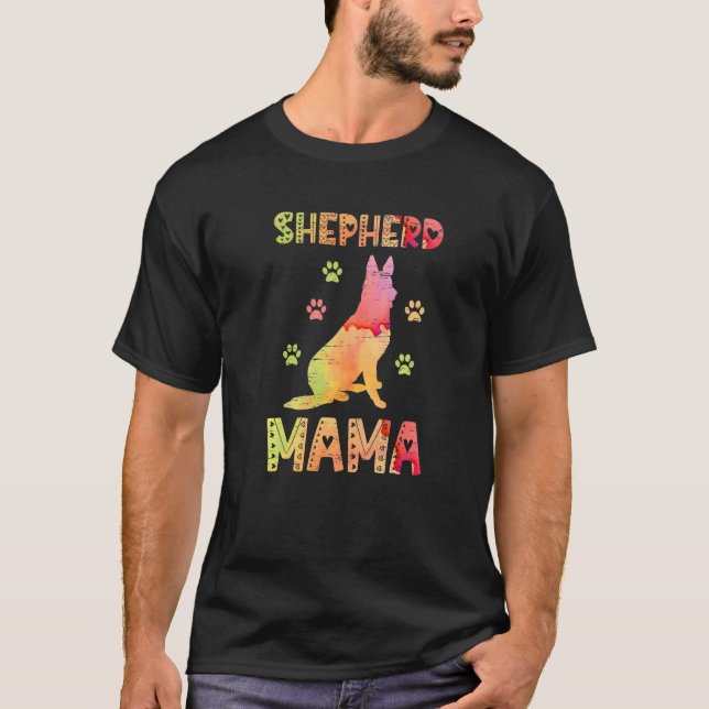 Camiseta Shepherd Mama Paw Lovers Puppies Dog Owners French (Frente)