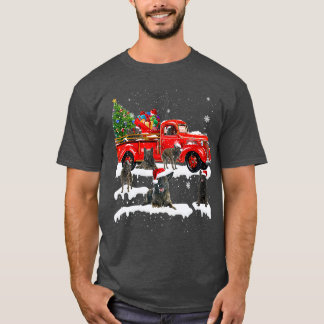 Camiseta Shepherd Neerlandês a Andar a Feliz do Xmas Red Tr