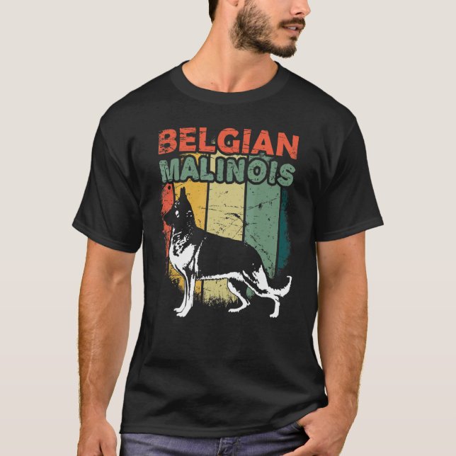 Camiseta Shepherd Retro Vintage Belga Mali (Frente)