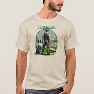 Camiseta Sheppard Irlandês com Border Collie