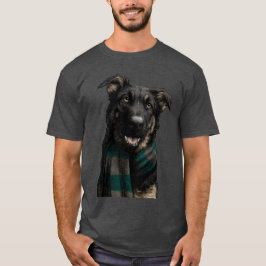 Camiseta Sheprador vestindo um cachecol