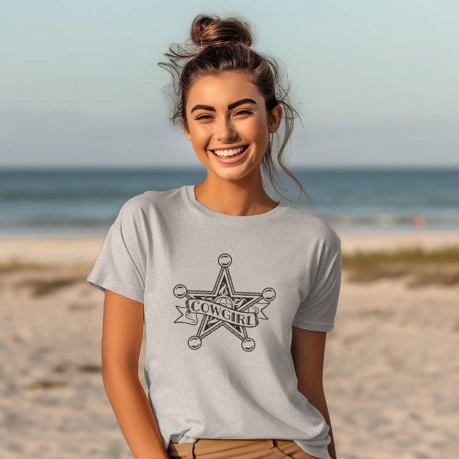 Camiseta Sheriff Star para Meninas e Mulheres (Criador carregado)