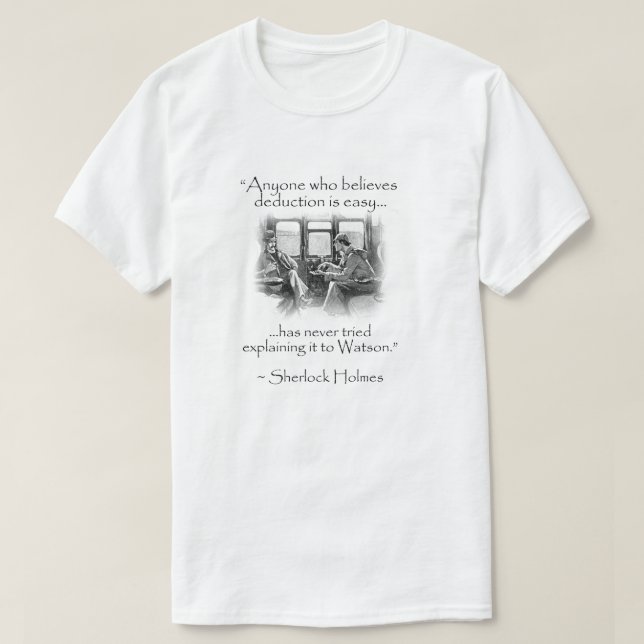 Camiseta Sherlock Holmes - Citações Modernas Erradas (Frente do Design)