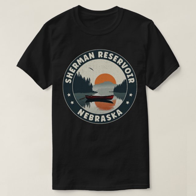Camiseta Sherman Reservoir Nebraska Sunset (Frente do Design)