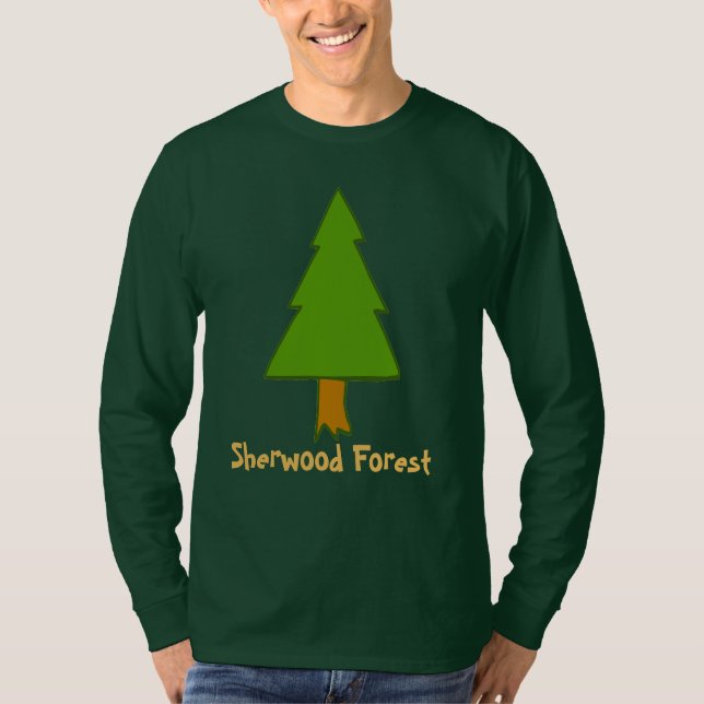 Camiseta Sherwood Forest, Árvore, editar texto (Frente)
