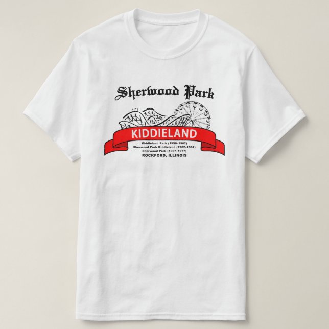 Camiseta Sherwood Park Kiddieland, Rockford, IL. (Frente do Design)