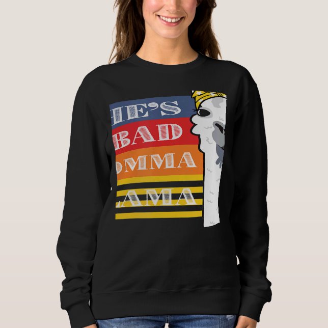 Camiseta She's a Bad Momma Llama For Women  Animal  Retro 2 (Frente)