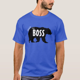 Camiseta Shes a silhueta do preto do urso do chefe