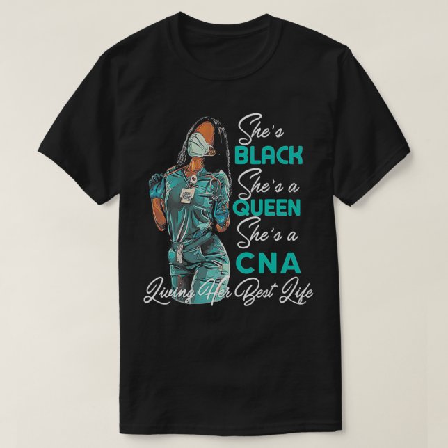 Camiseta She's Black She's a Queen She's CNA  (Frente do Design)