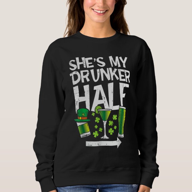 Camiseta She's My Drunker Half Green Lucky Shamrock St Patr (Frente)