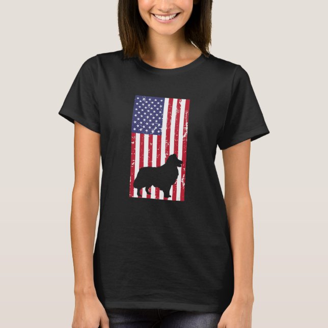 Camiseta Shetland Sheep Distressed Patriotic All American U (Frente)
