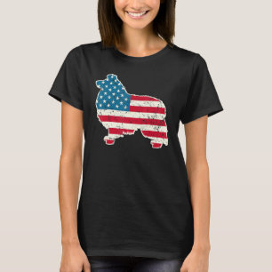 Camiseta Shetland Sheepdog 4 de julho Homens Eua American F