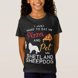 Camiseta Shetland Sheepdog Dog Pizza Proprietário do Xmas B