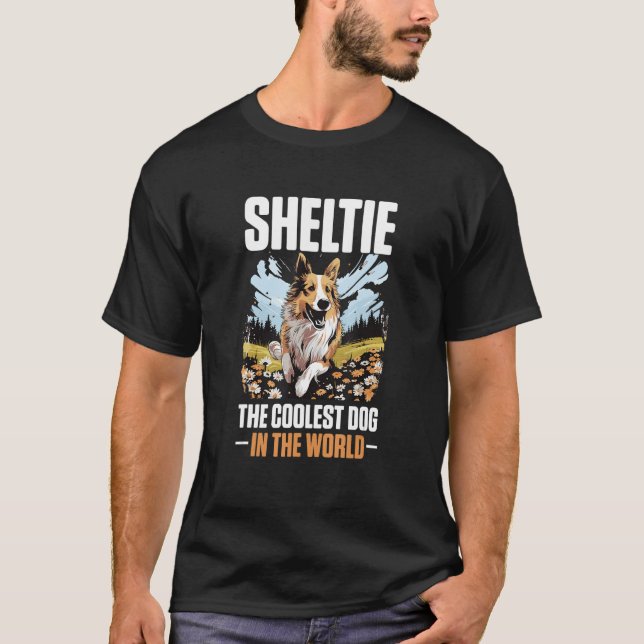 Camiseta Shetland Sheepdog Dog Sheltie - Abata as bobinas (Frente)