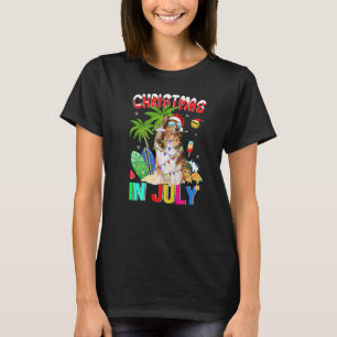 Camiseta Shetland Sheepdog Em Santa Hat Sunglass Christma