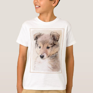 Camiseta Shetland Sheepdog Puppy Pintura Original