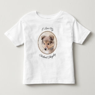 Camiseta Shetland Sheepdog Puppy Pintura Original