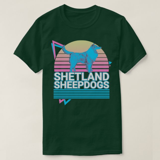 Camiseta Shetland Sheepdog Retro (Frente do Design)